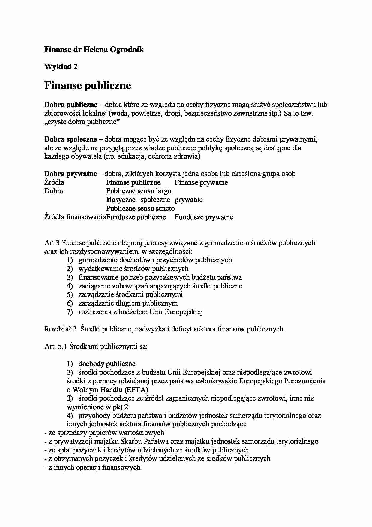 Wykład - Dobra publiczne  - strona 1