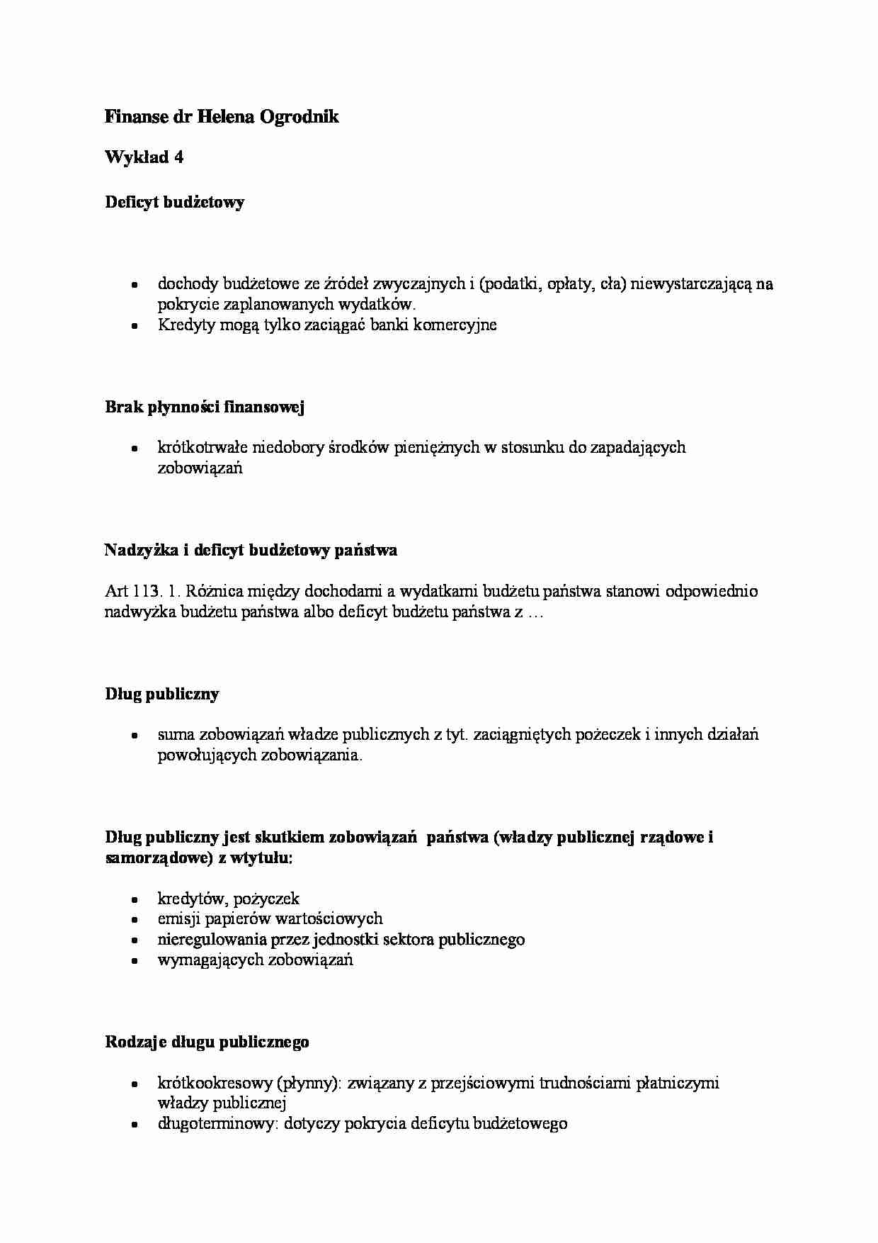 Wykład - Deficyt budżetowy - strona 1