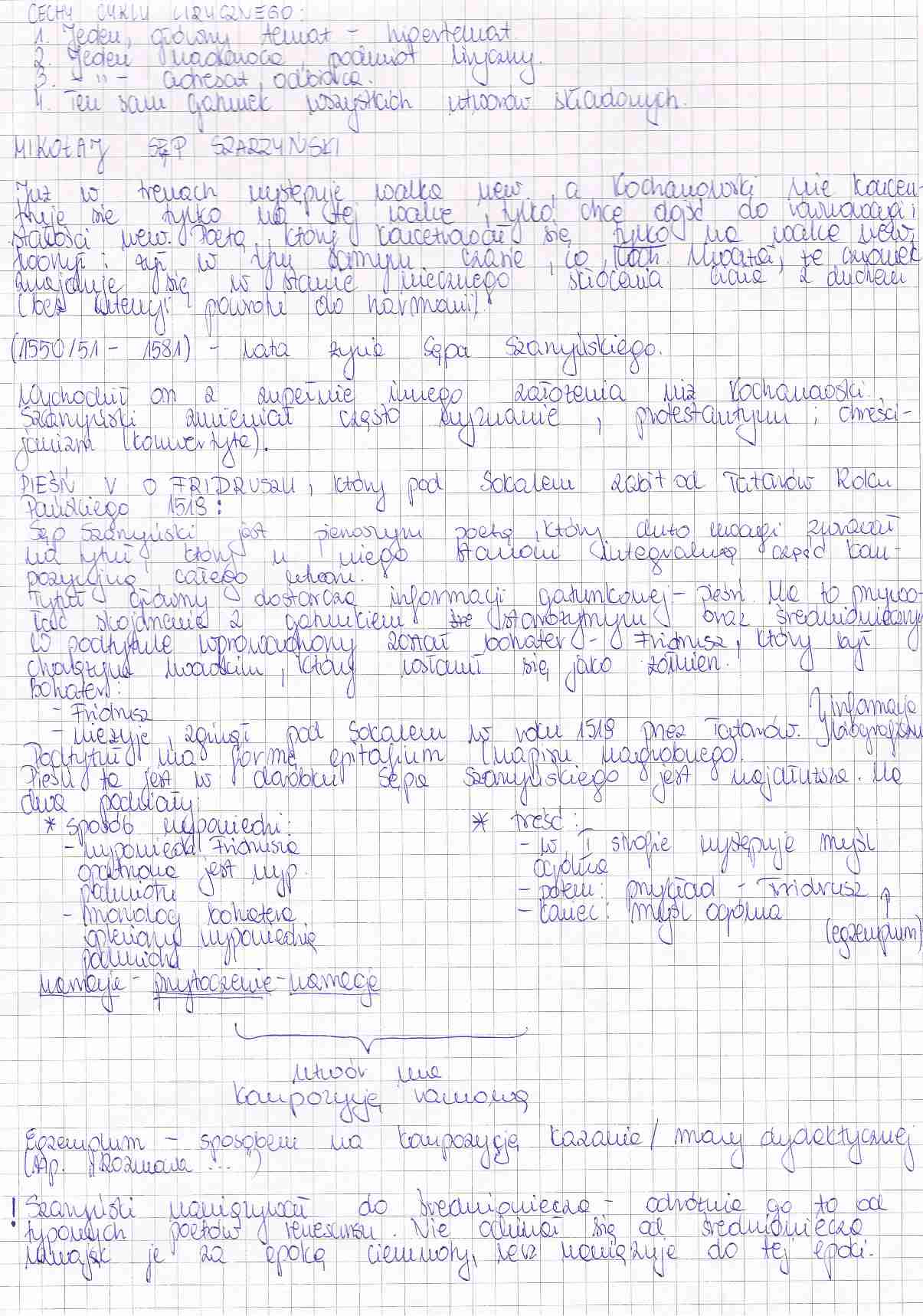 Mikołaj Sęp Szarzyński, ćwiczenia z literatury staropolskiej - strona 1