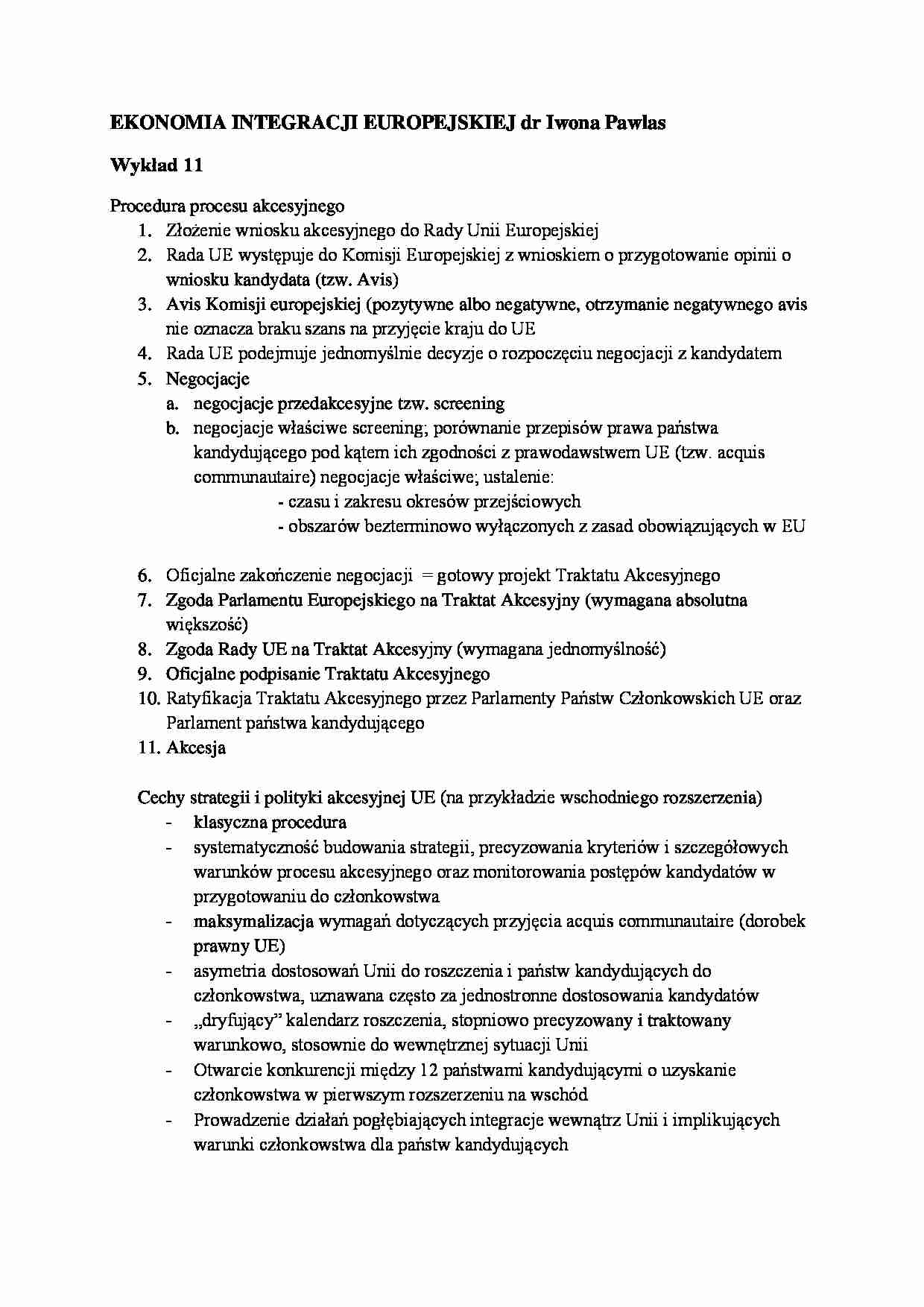 Wykład - Procedura procesu akcesyjnego - strona 1