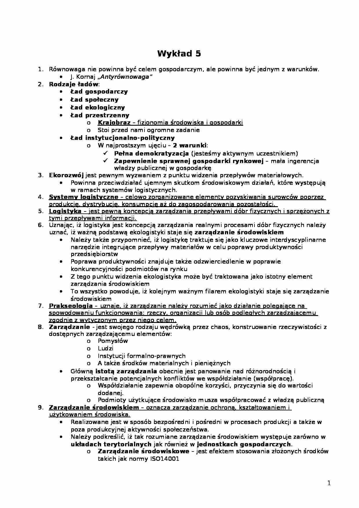 Wykład - Ekologistyka - strona 1