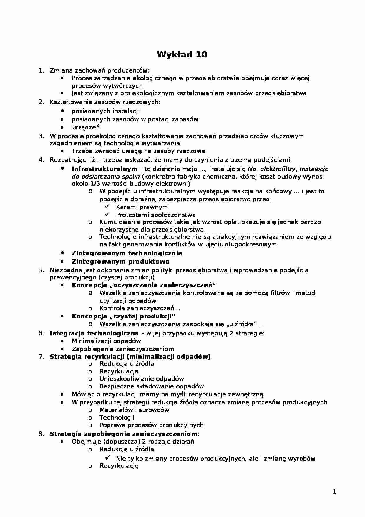 Wykład - Zmiana zachowań producentów - strona 1