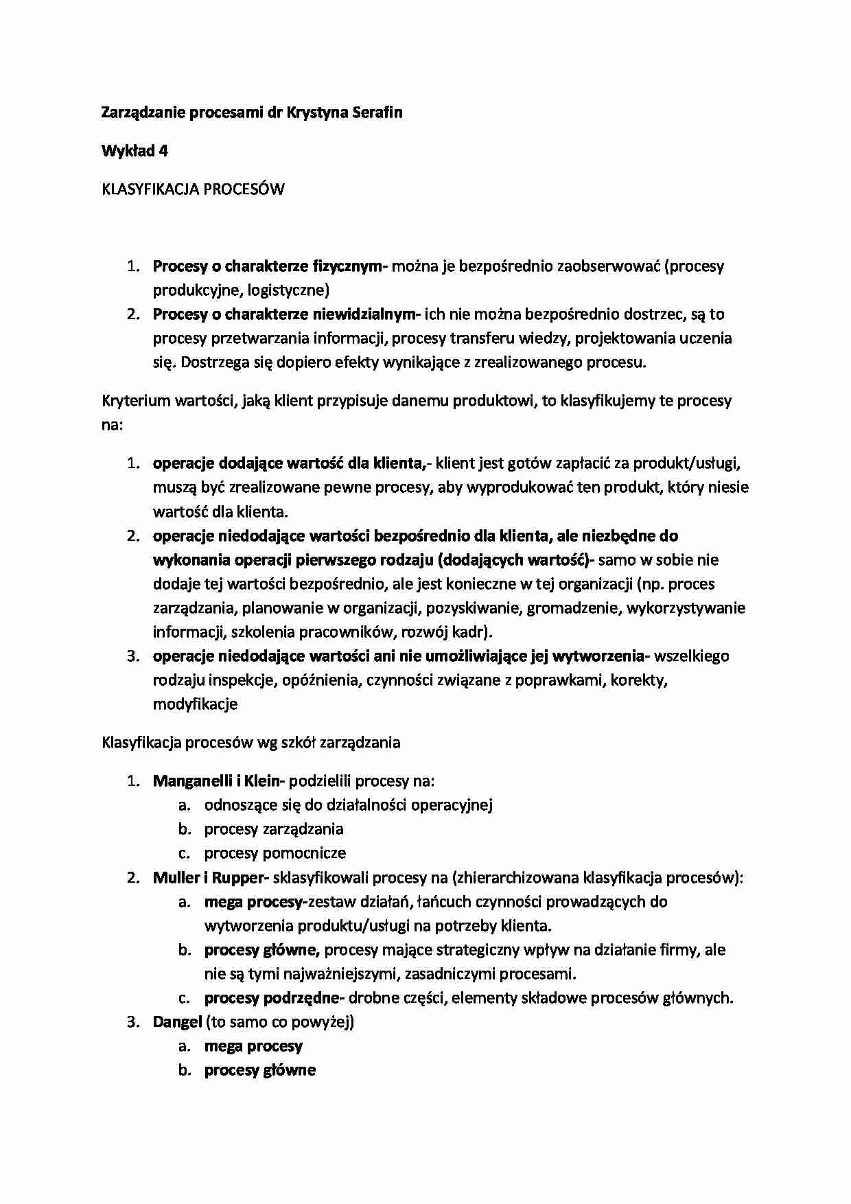 Wykład - klasyfikacja procesów - strona 1