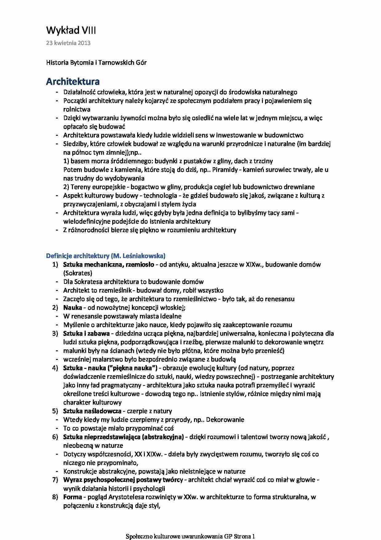 Wykład - Historia Bytomia i Tarnowskich Gór - strona 1