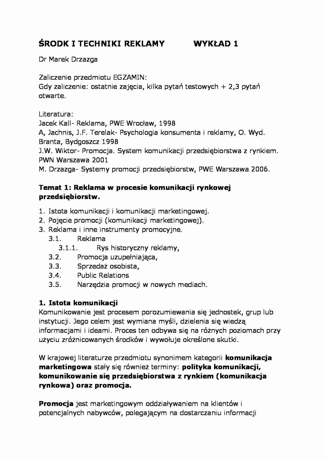 Wykład - Zaliczenie przedmiotu - strona 1