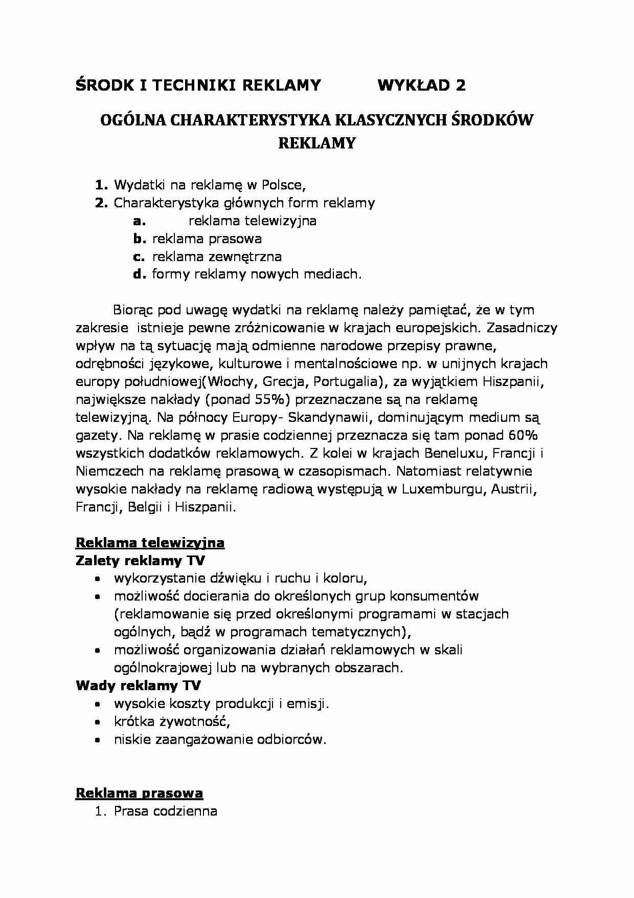 Wykład - Wydatki na reklamę w Polsce - strona 1