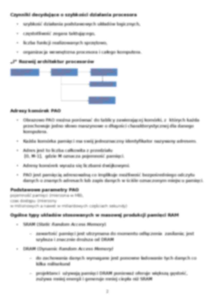 Architektura systemów komputerowych - wykład - strona 2