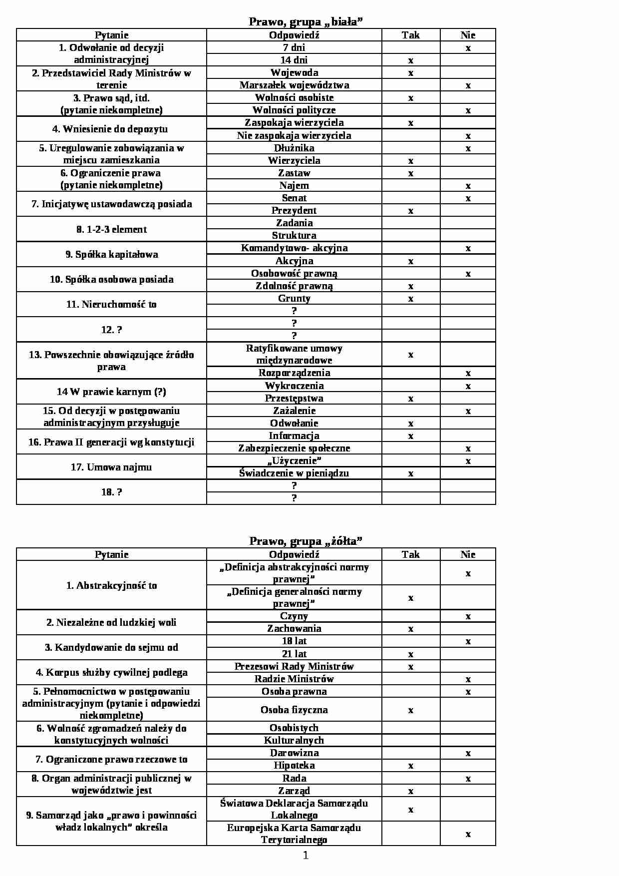 Pytania z egzaminu zerowego - strona 1