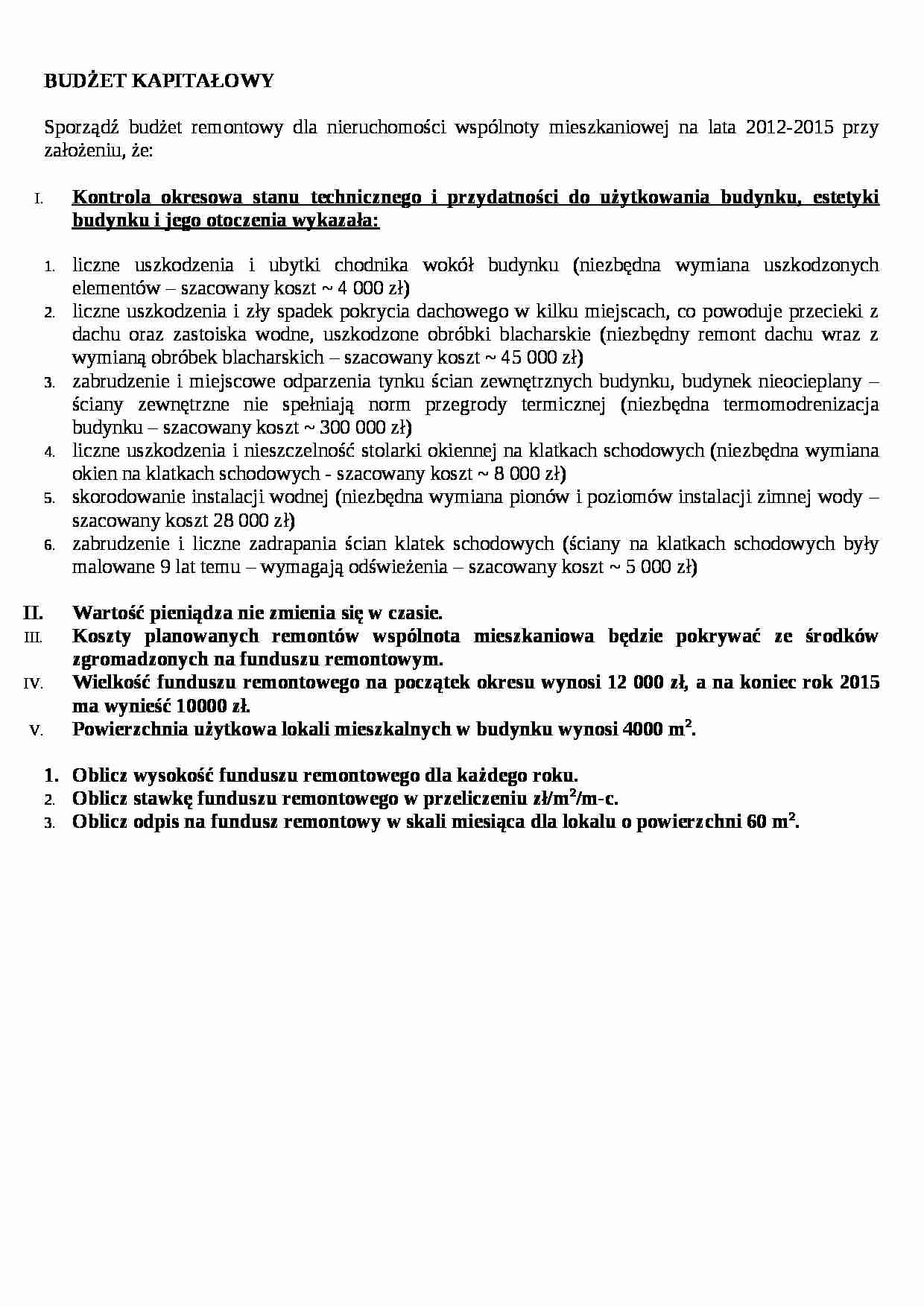 Budżet kapitałowy - wykład - strona 1