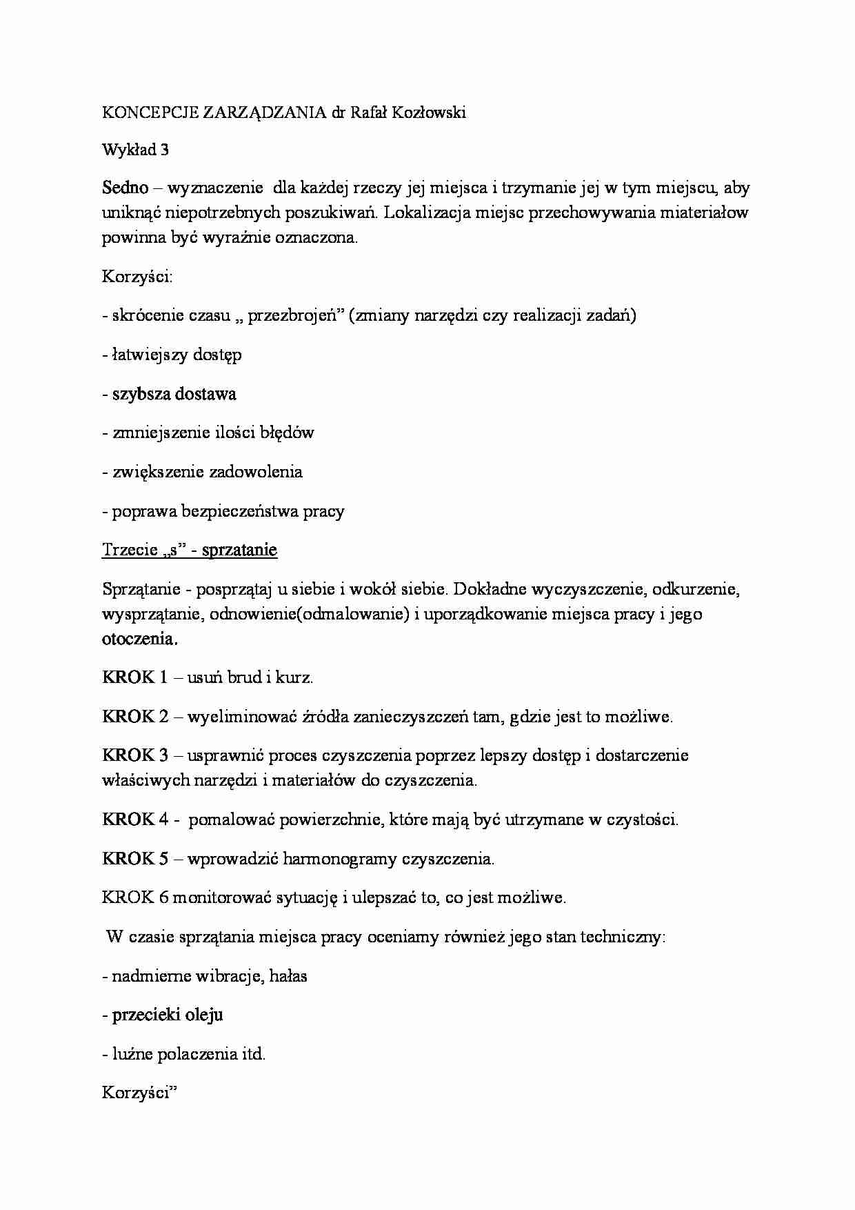 Wykład - Koncepcja zarządzania - strona 1