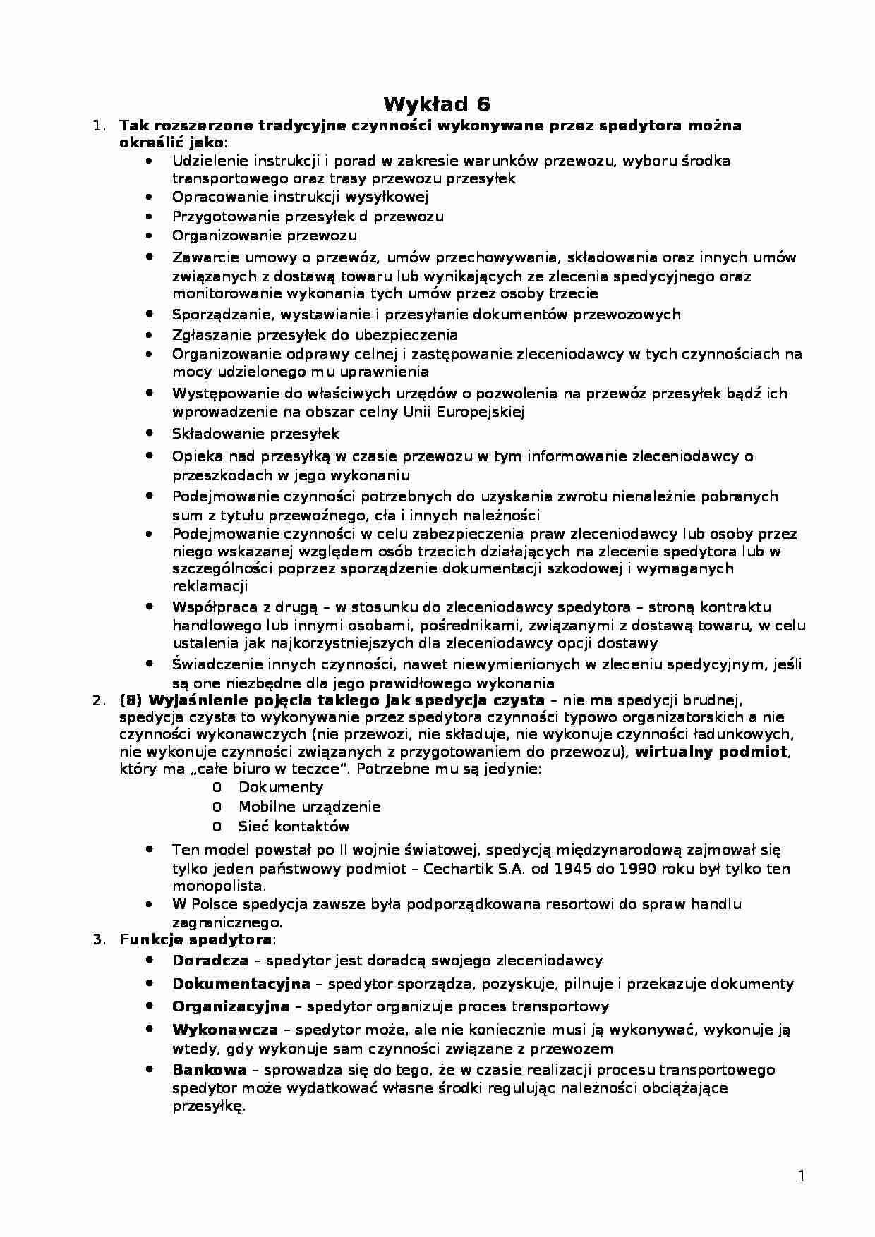 Wykład - Spedycja - strona 1