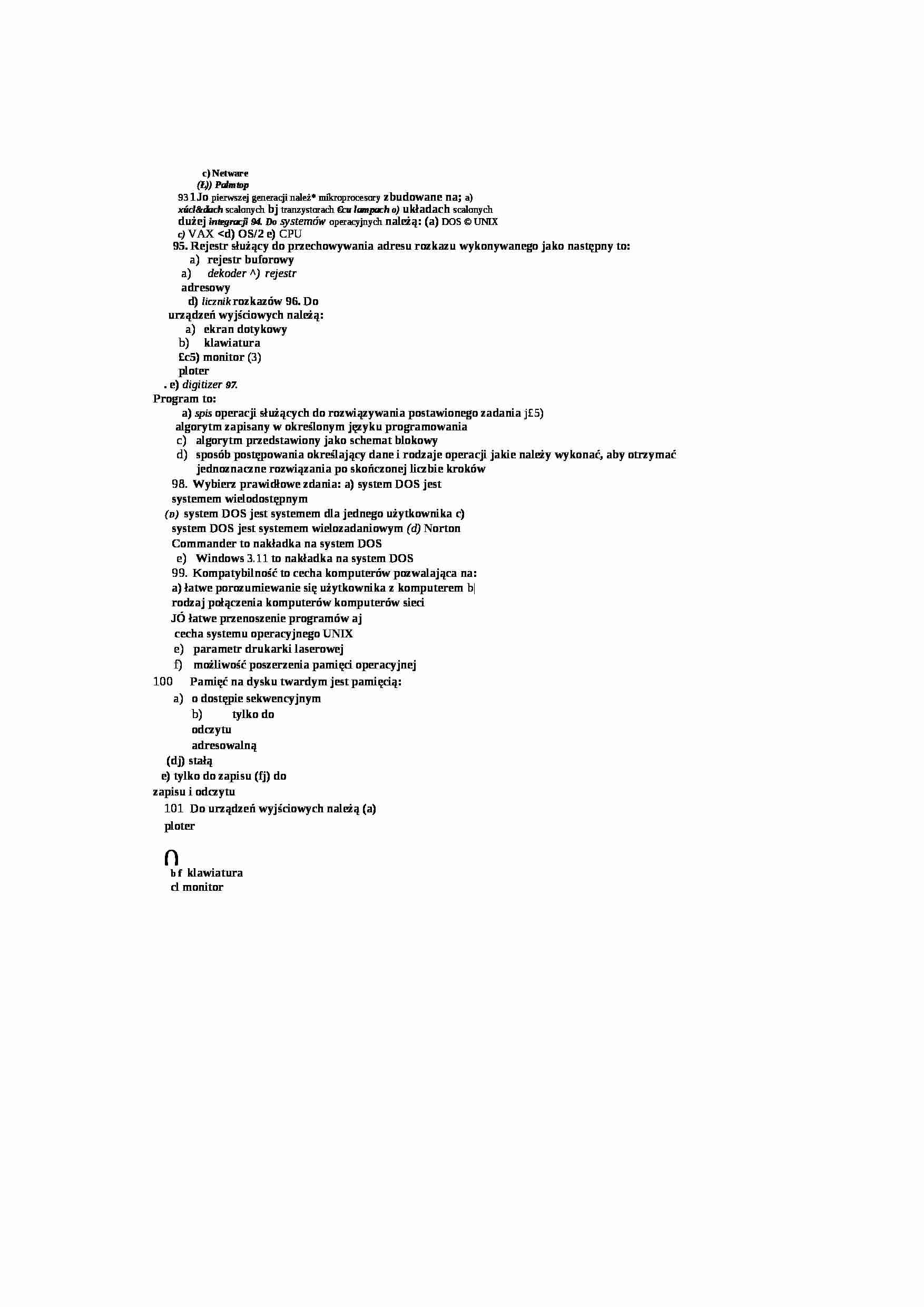 Test wiedzy - informatyka - strona 1