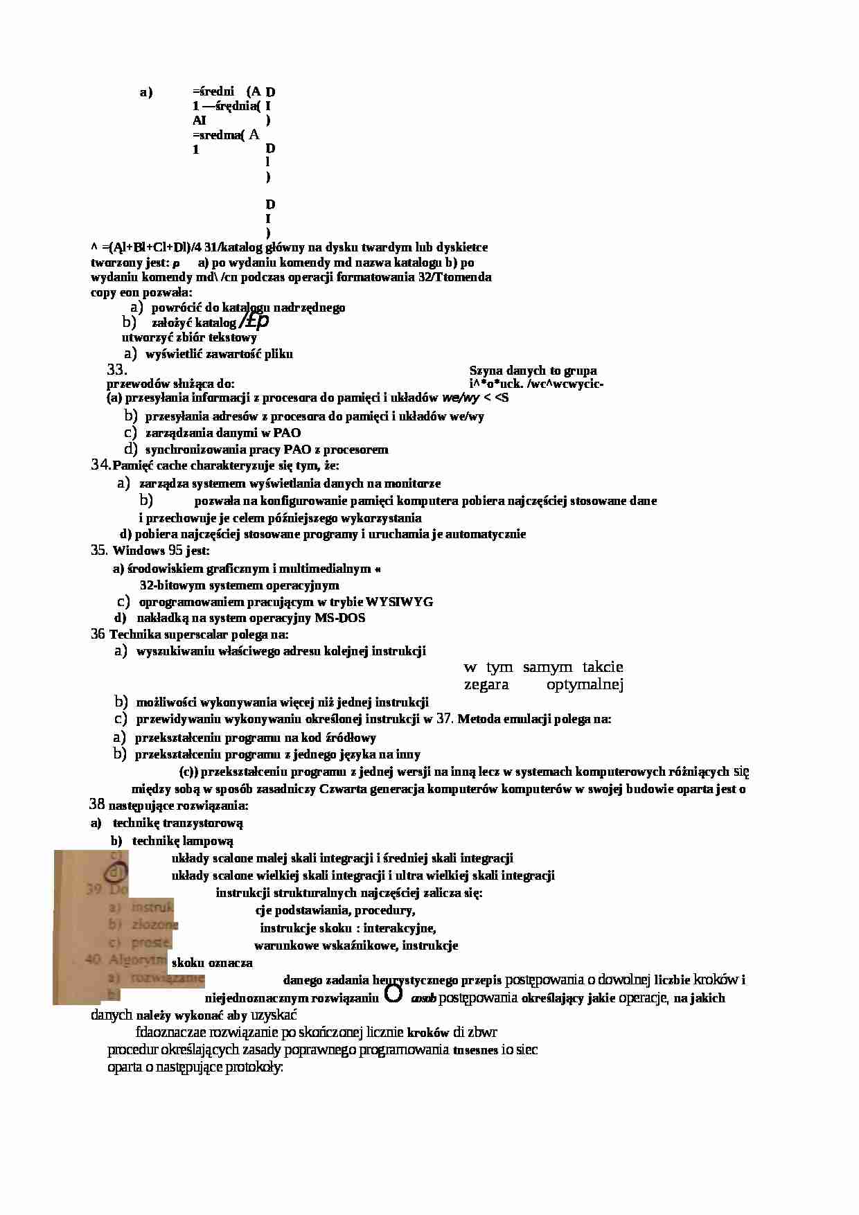 Test wiedzy - informatyka - strona 1
