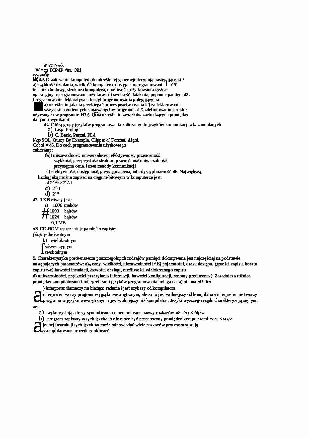 Test wiedzy - informatyka - strona 1
