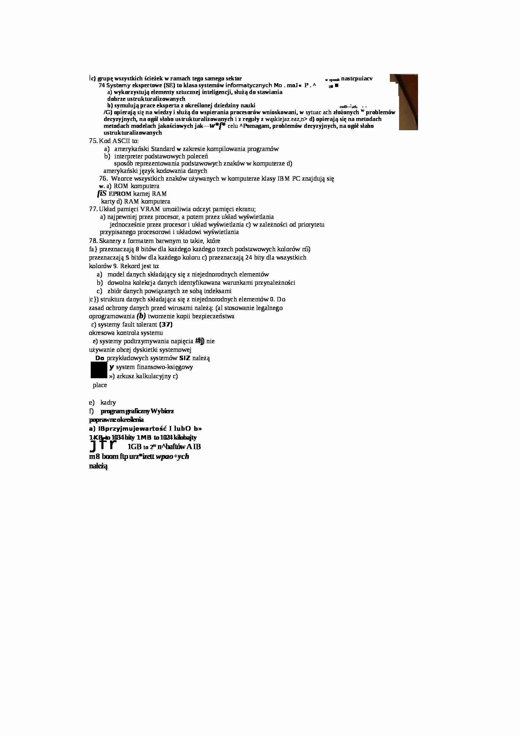 Test z informatyki - strona 1