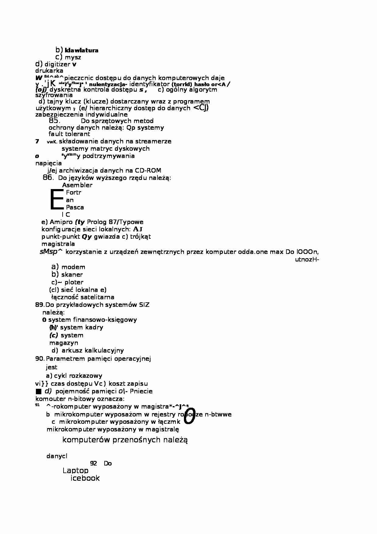 Test wiedzy - informatyka - strona 1