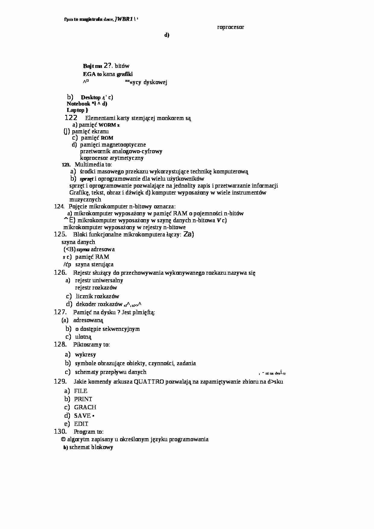 Test wiedzy - informatyka - strona 1