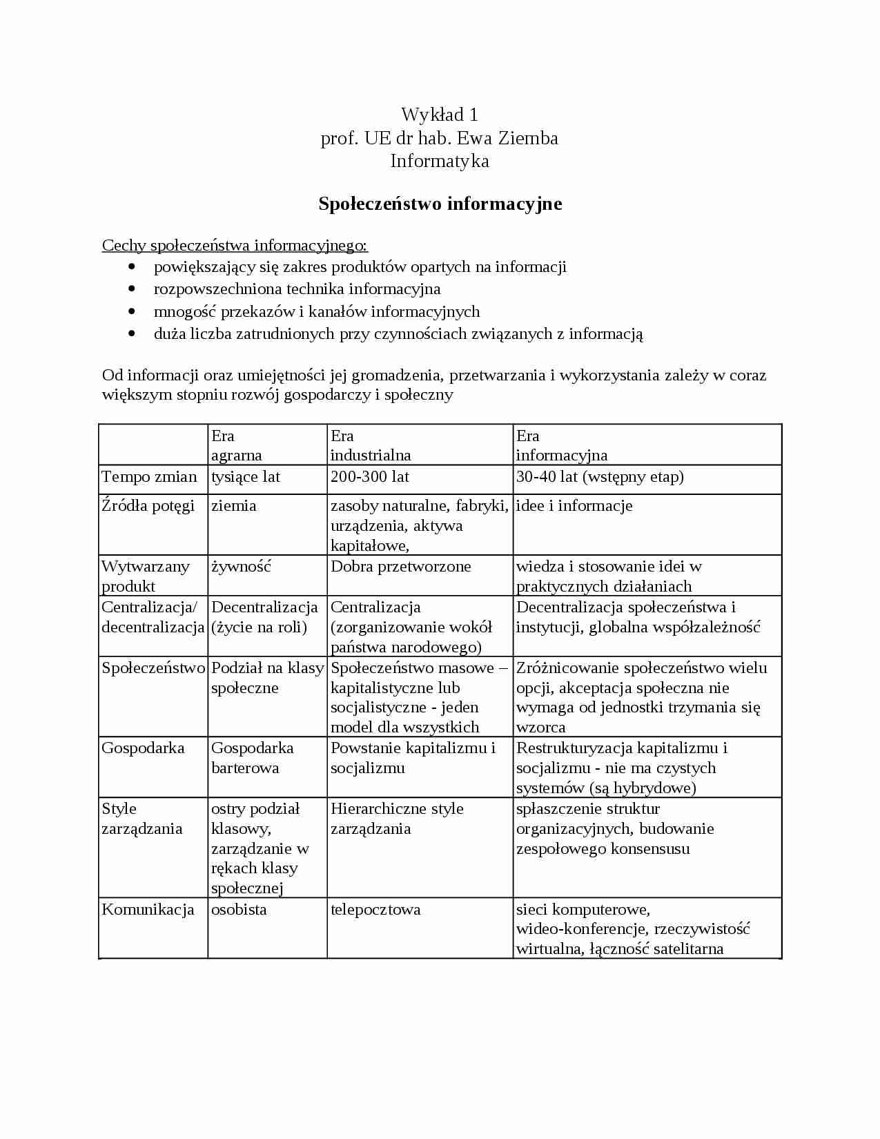 Informatyka - test - strona 1