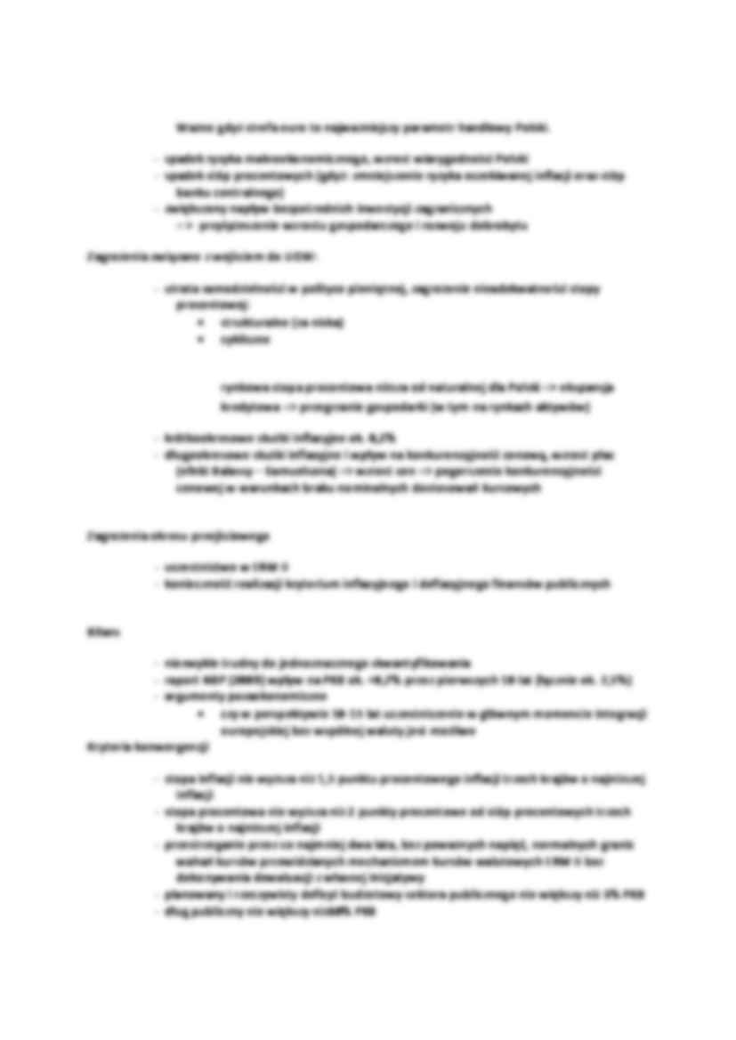 Wykład - Unia Gospodarcza i Walutowa UGW (strefa euro) wspólna waluta Euro - strona 2