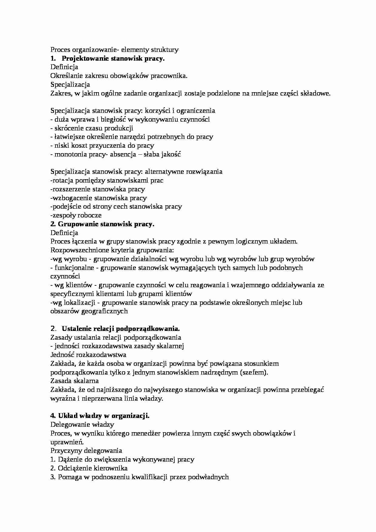 Wykład - Proces organizowania  - strona 1
