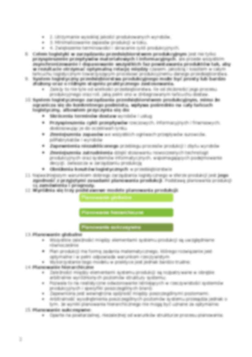 Wykład - Logistyka procesów produkcji. - strona 2