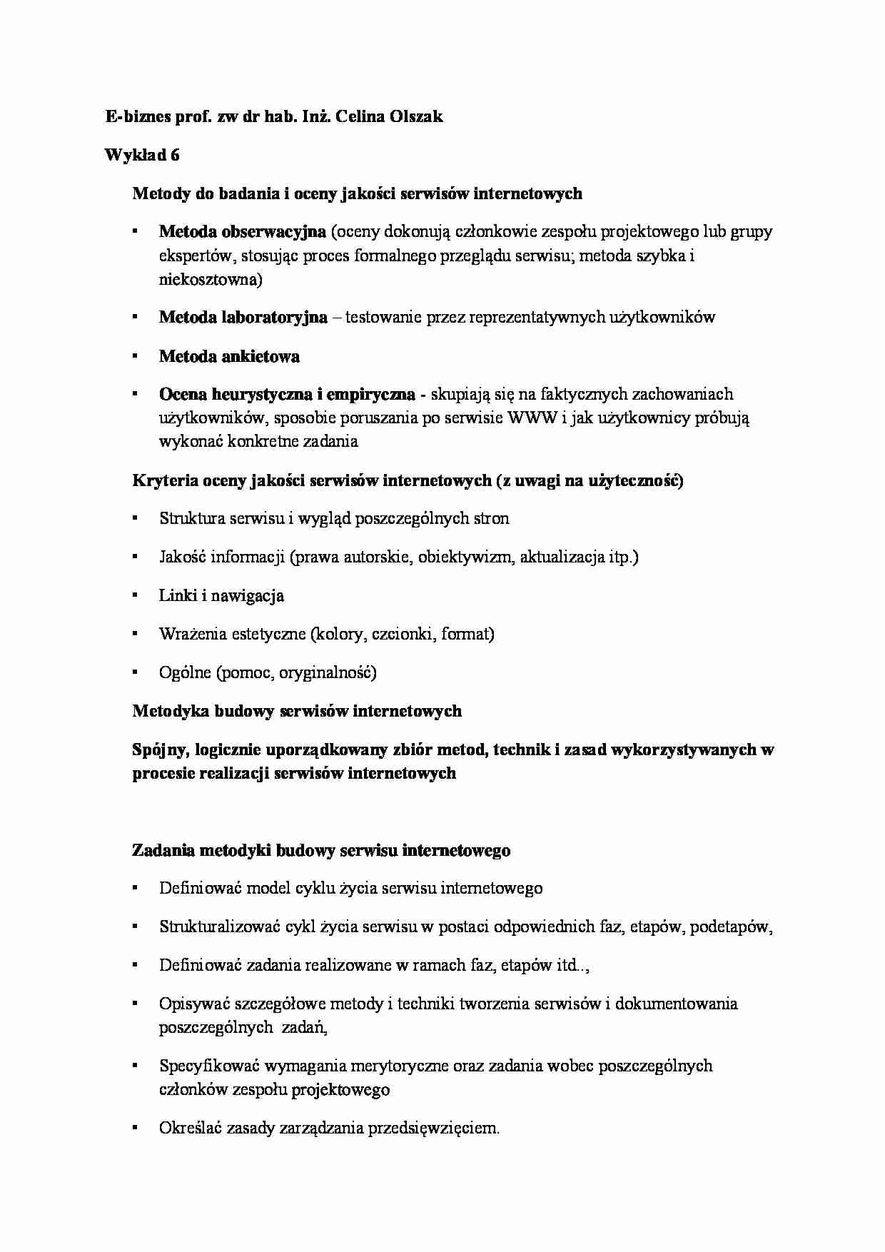 Wykład - Metody do badania i oceny jakości serwisów internetowych - strona 1