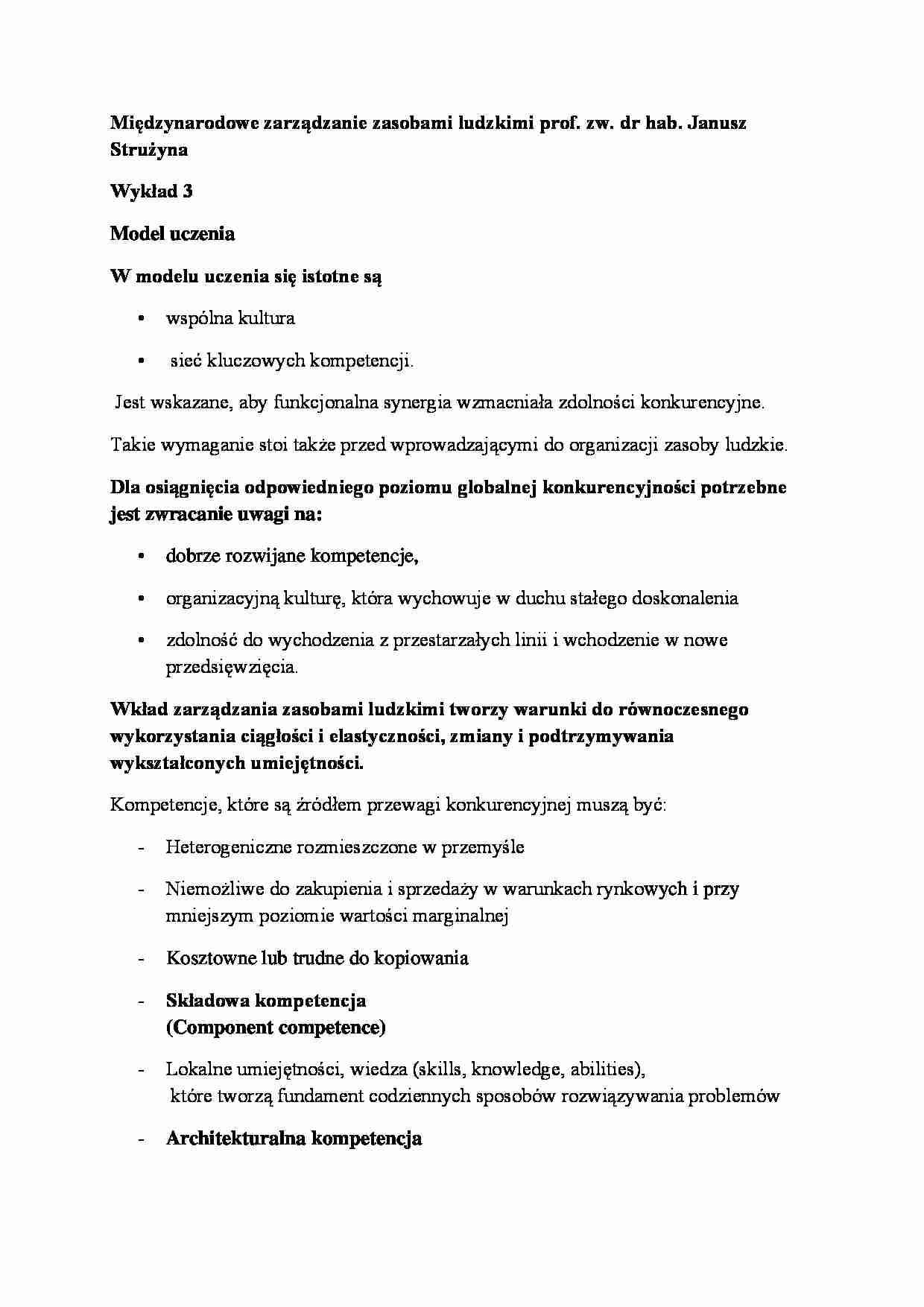 Wykład - Międzynarodowe zarządzanie zasobami ludzkimi  - strona 1