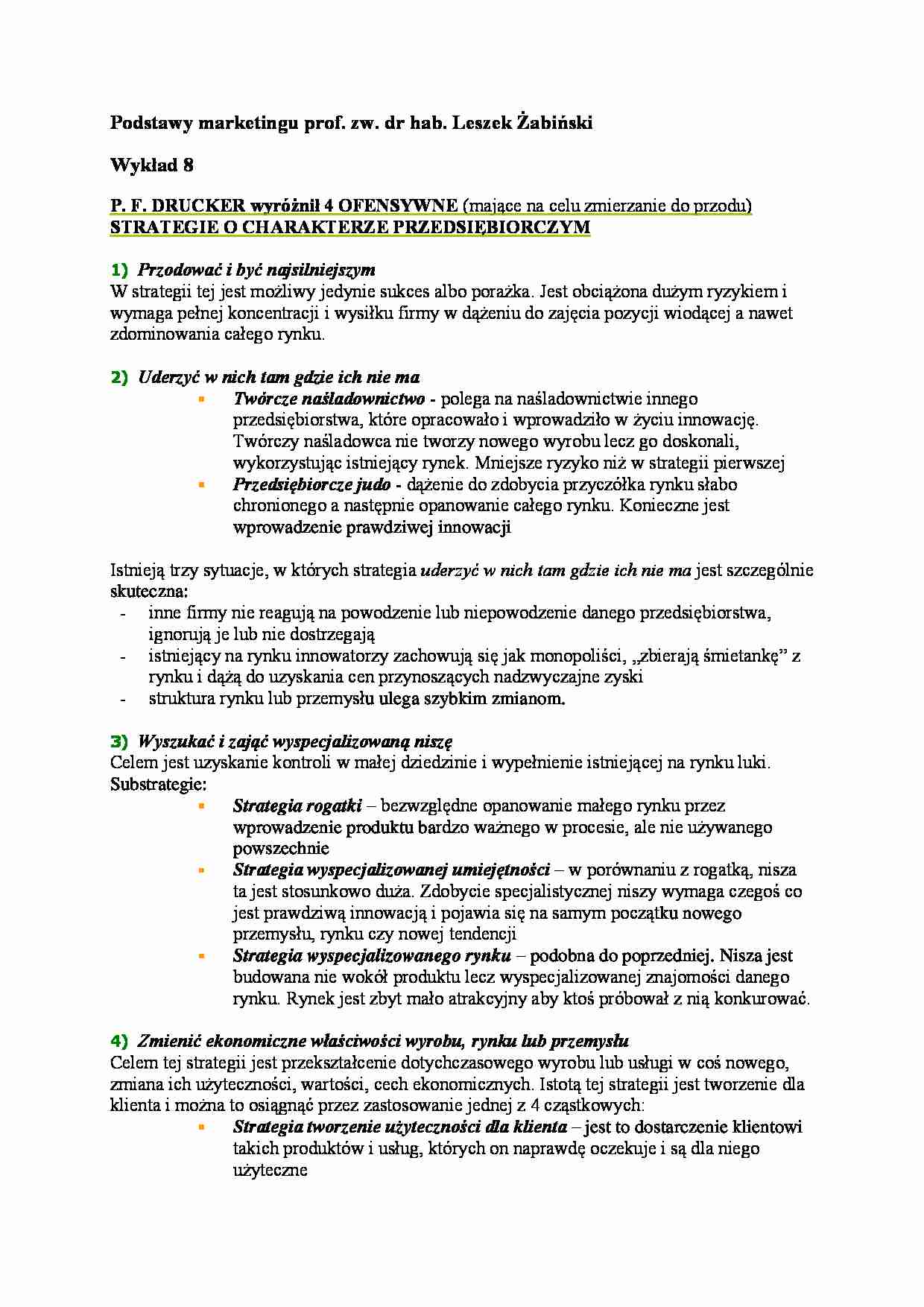 Wykład - Podstawy marketingu  - strona 1