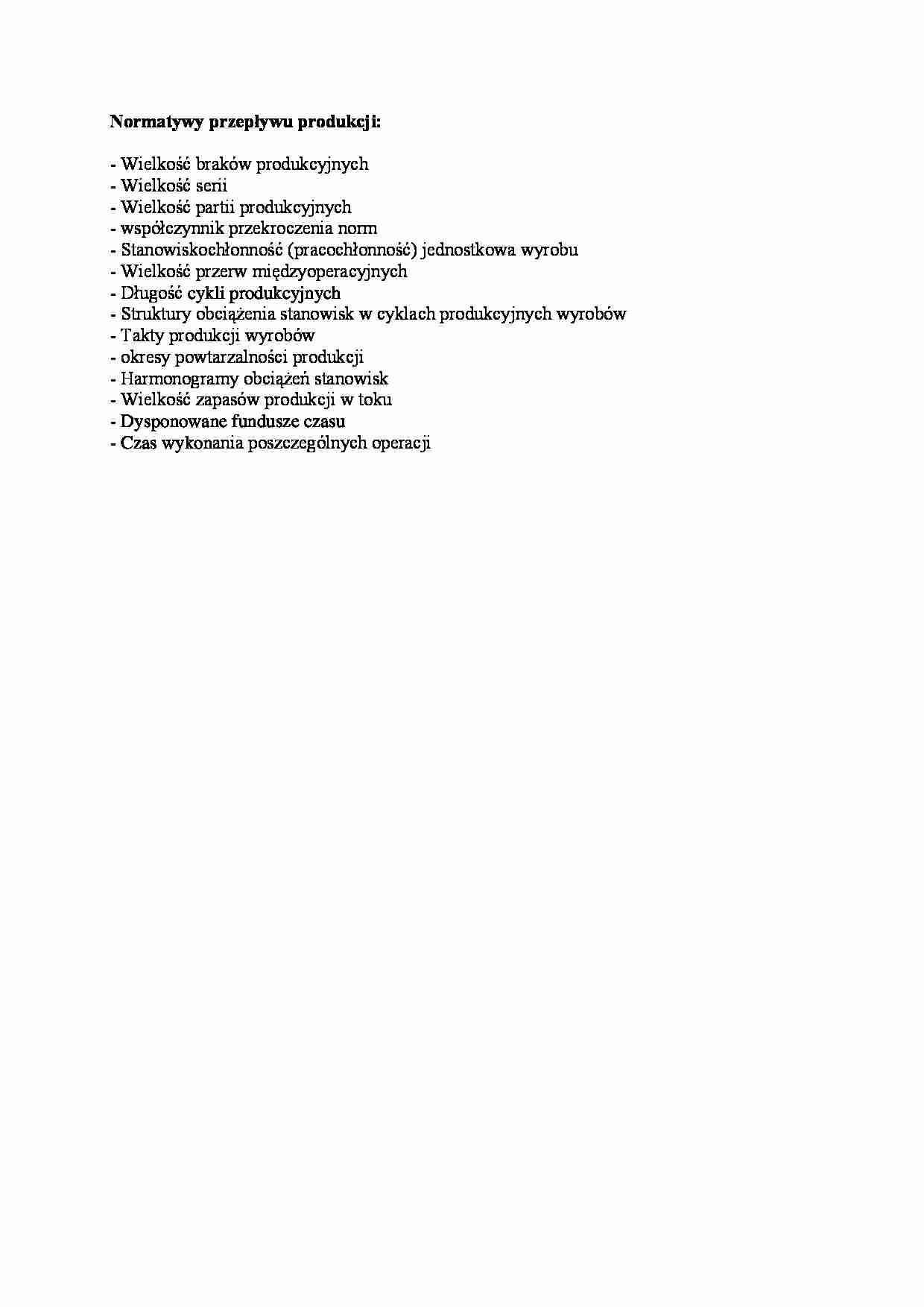 Normatywy przepływu produkcji - strona 1