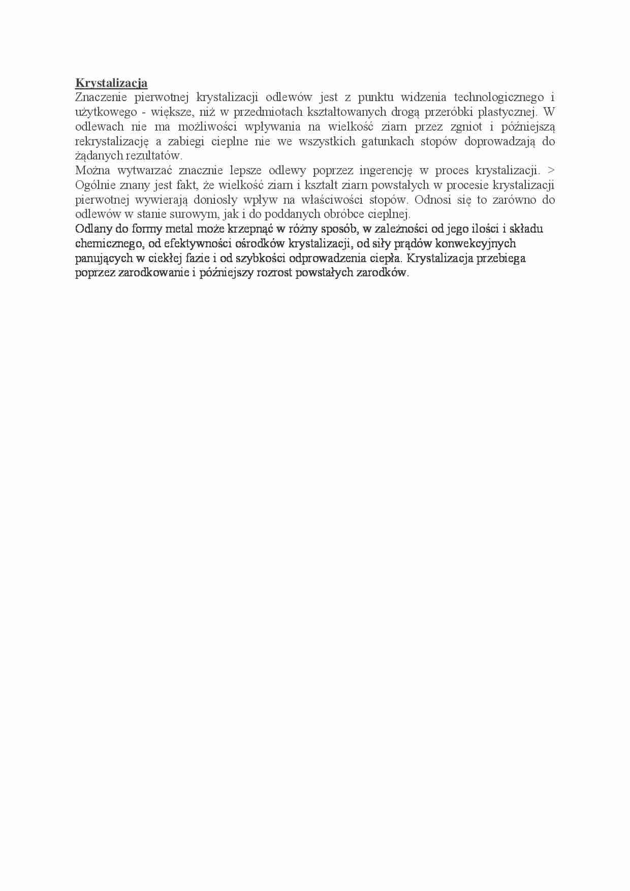 Krystalizacja- opracowanie - strona 1