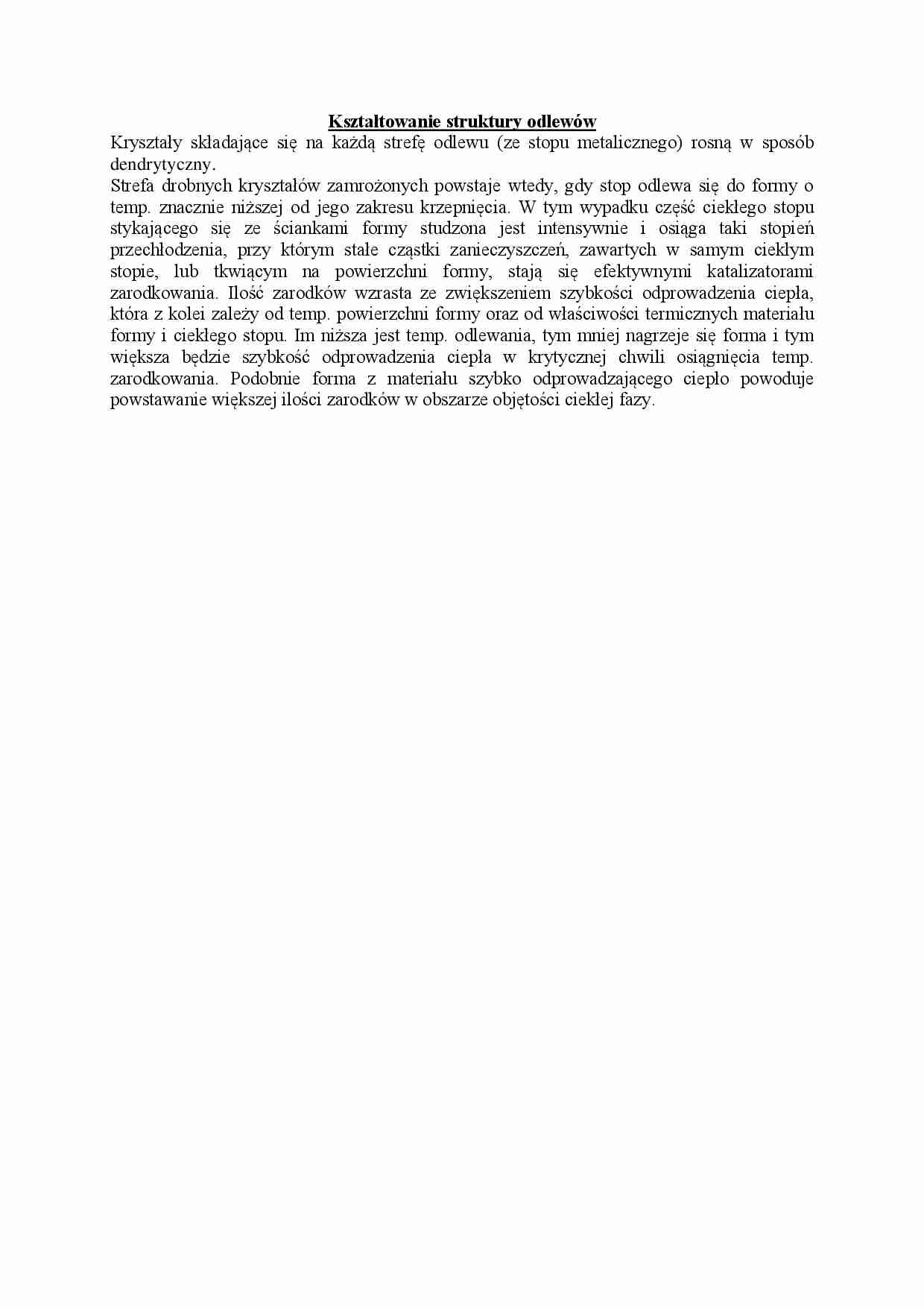 Kształtowanie struktury odlewów - strona 1