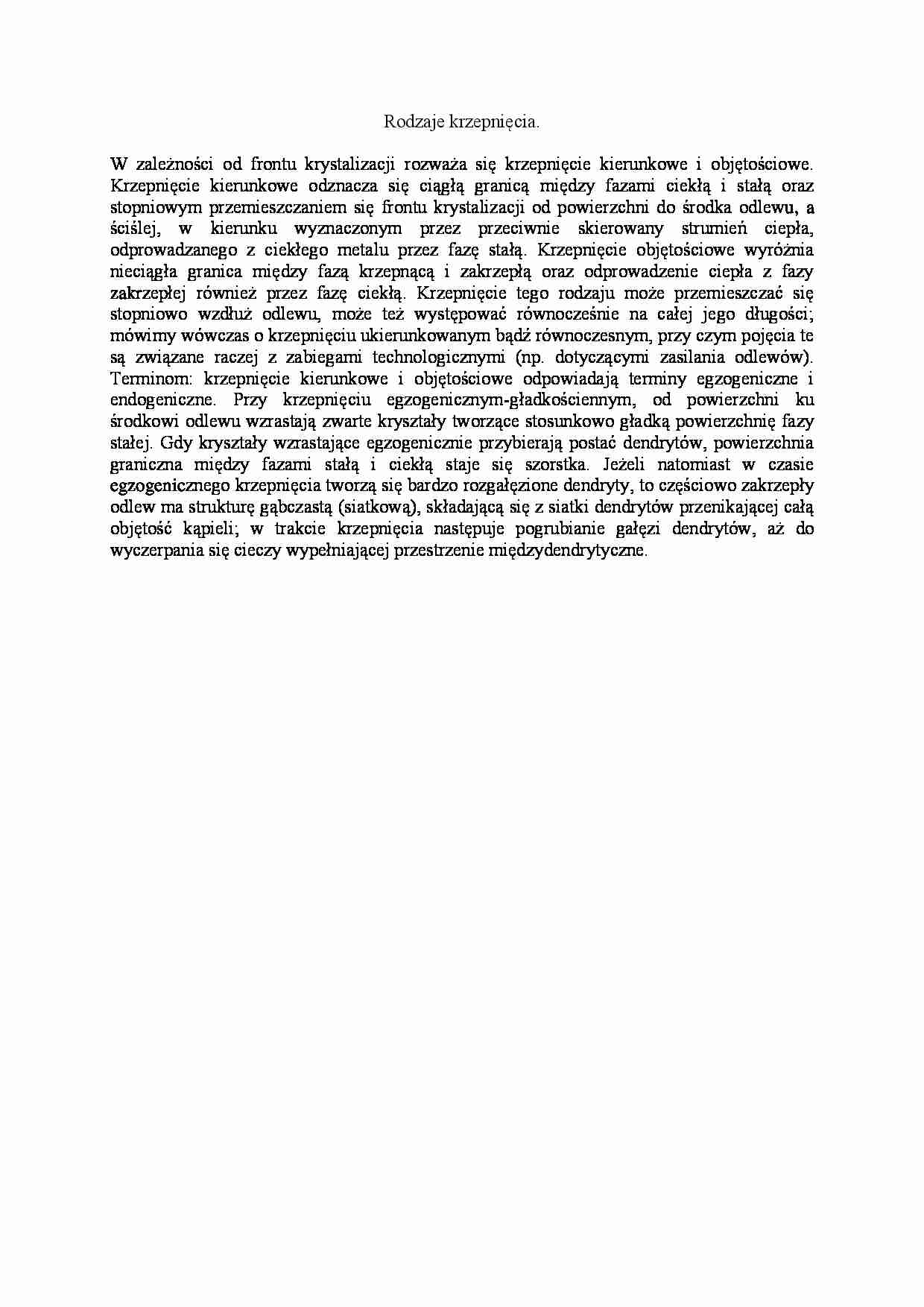 Rodzaje krzepnięcia - strona 1