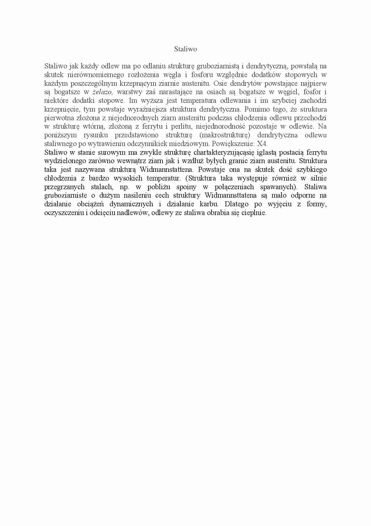 Staliwo- opracowanie - strona 1