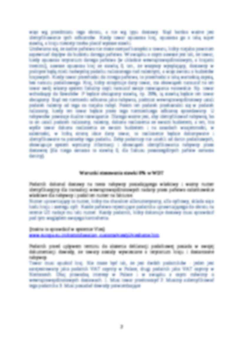 Zasady rozliczania podatku od towarów i usług w transakcjach wewnątrzwspólnotowych-opracowanie - strona 2