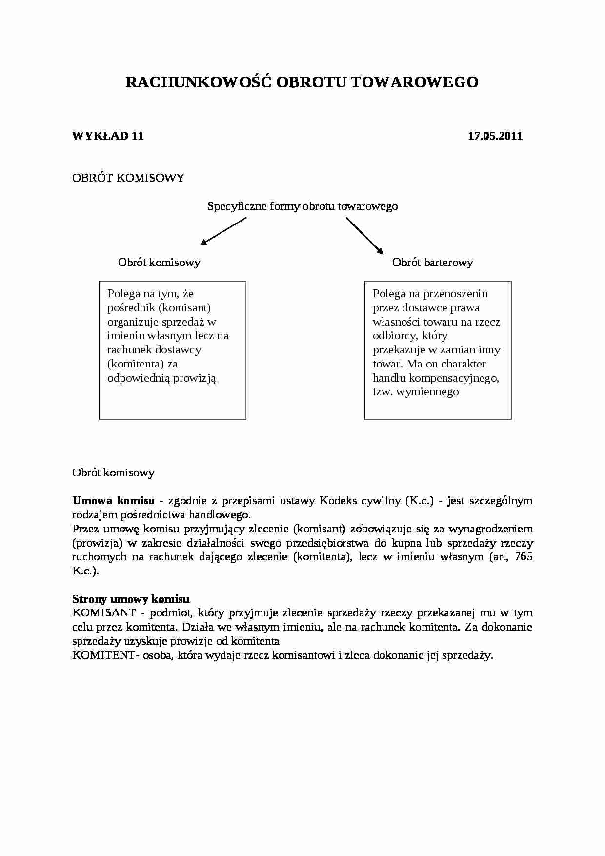 Obrót komisowy-opracowanie - strona 1
