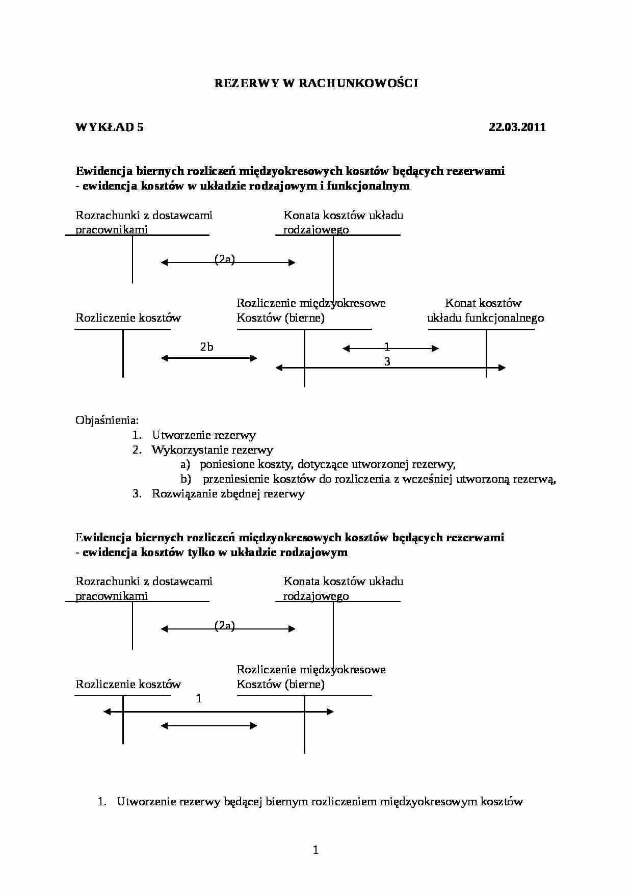Ewidencja biernych rozliczeń międzyokresowych kosztów będących rezerwami-opracowanie - strona 1