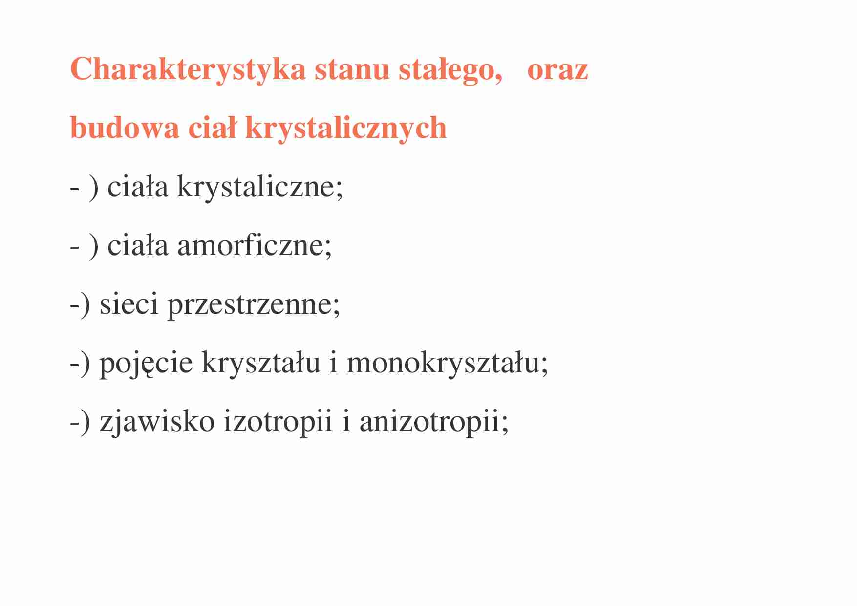 Chemia - budowa ciał krystalicznych - wykład 9 - strona 1