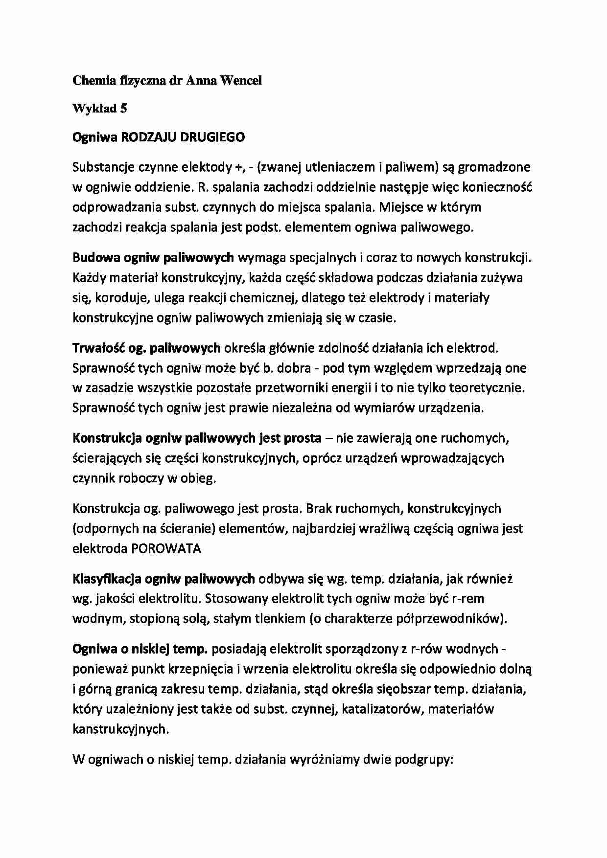 Chemia fizyczna- wykład 5 - strona 1