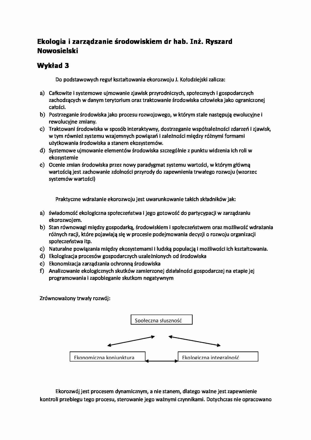 Ekologia i zarządzanie środowiskiem- wykład 3 - strona 1