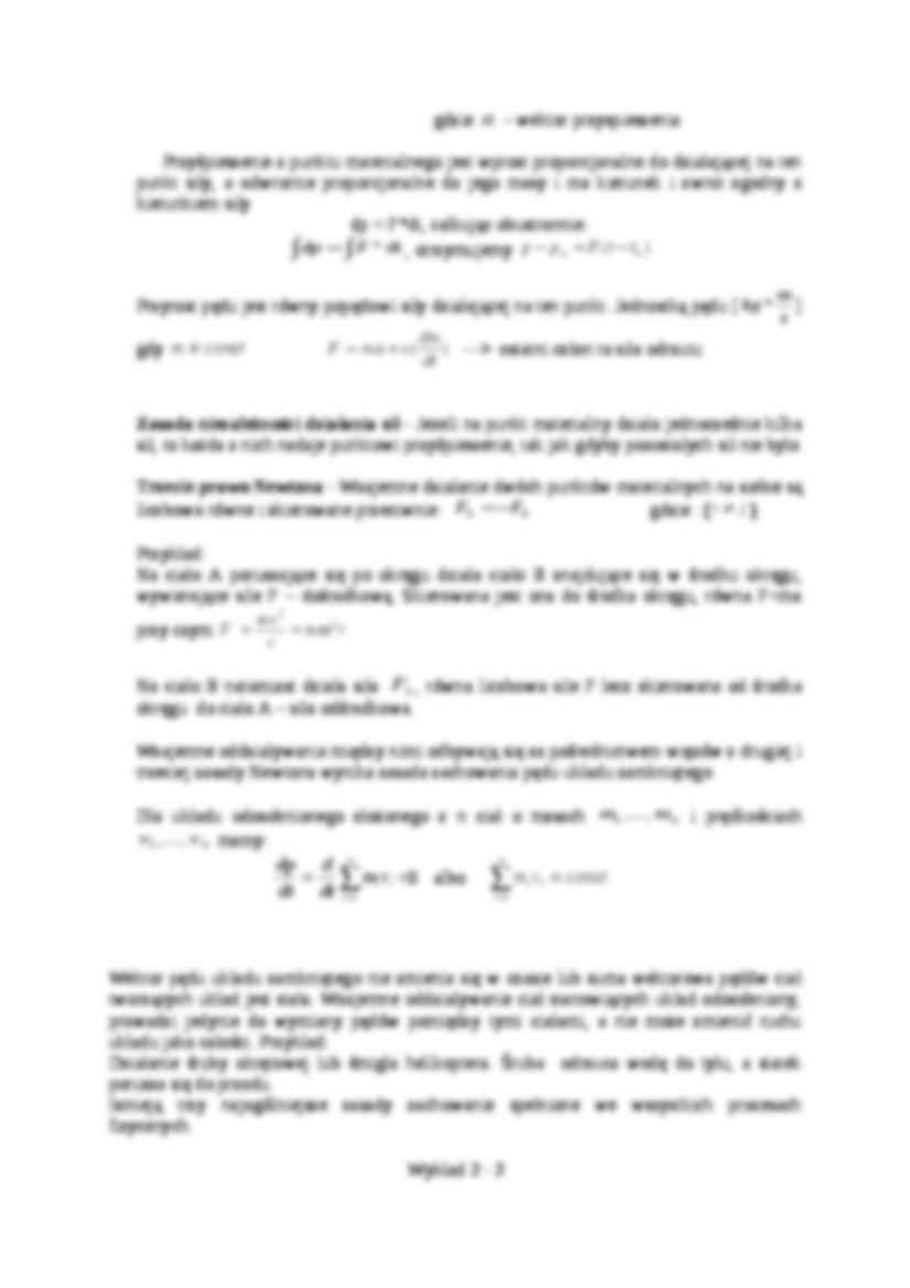 Dynamika ruchu postępowego- wykład 2 - strona 2