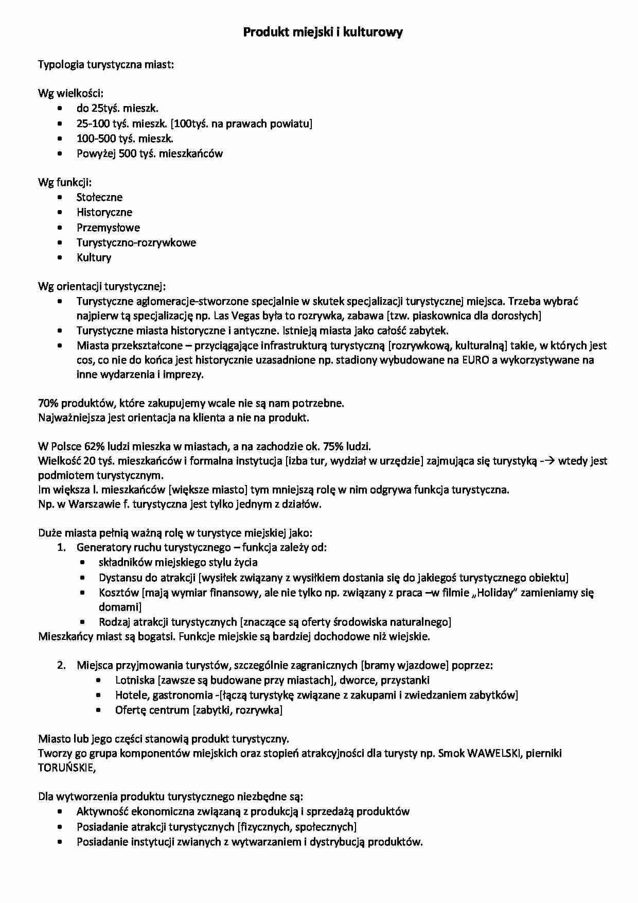 Produkt miejski i kulturowy- opracowanie - strona 1