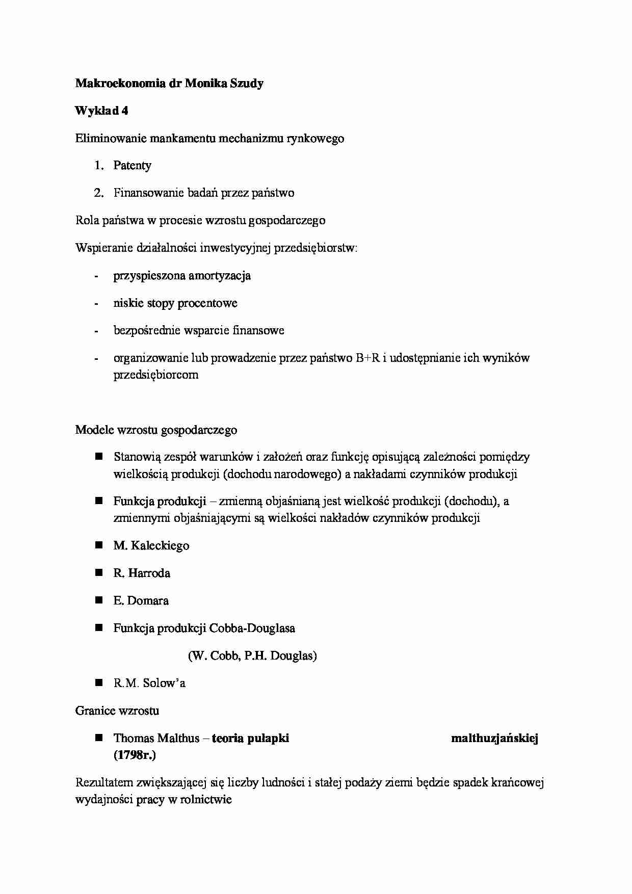 Makroekonomia- wykład 4 - strona 1