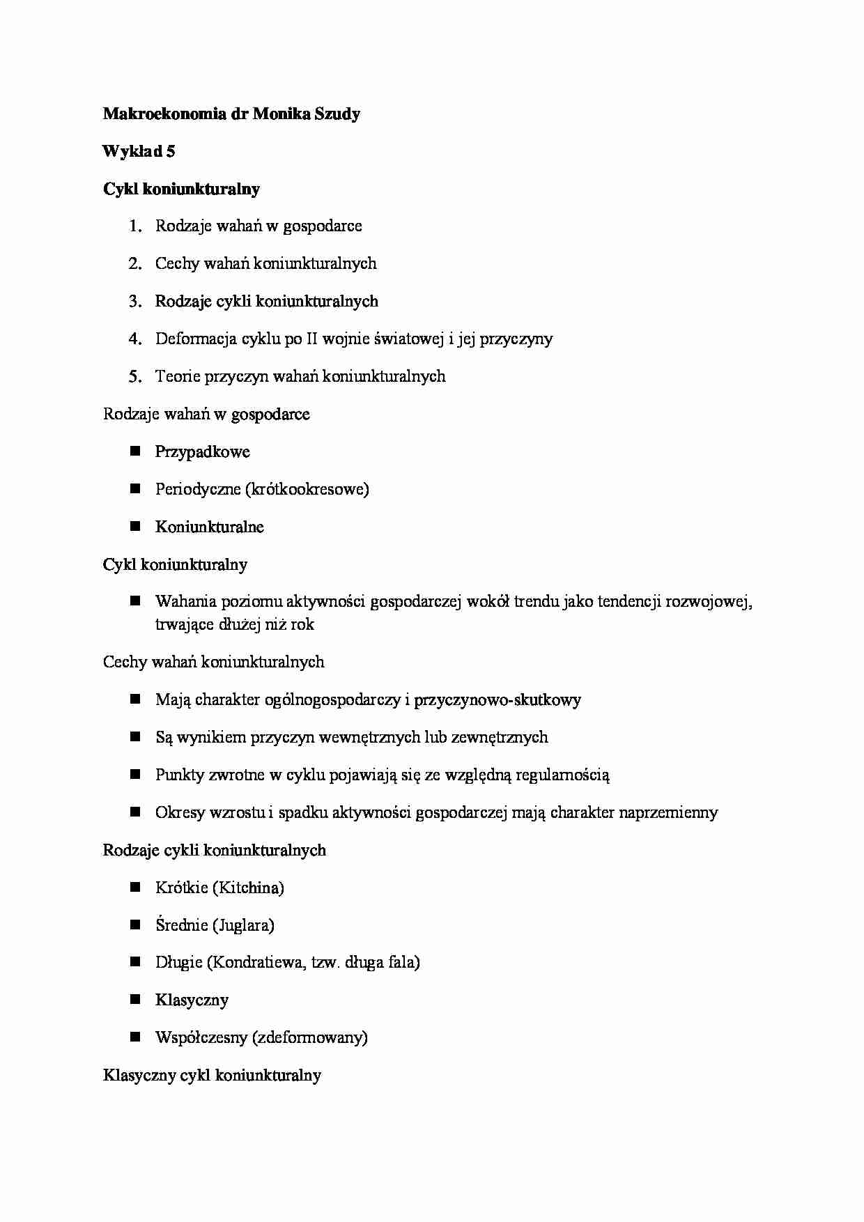 Makroekonomia- wykład 5 - strona 1
