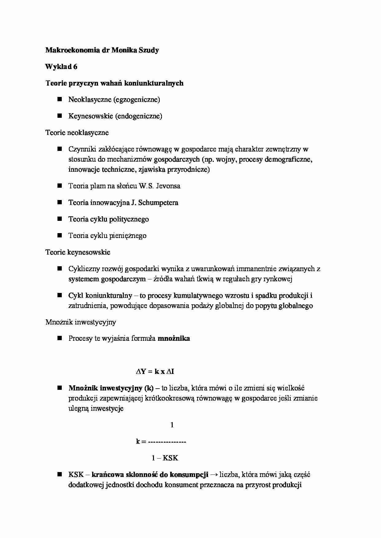 Makroekonomia- wykład 6 - strona 1