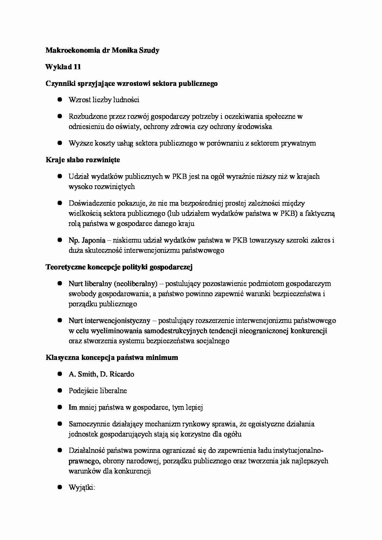 Makroekonomia- wykład 11 - strona 1