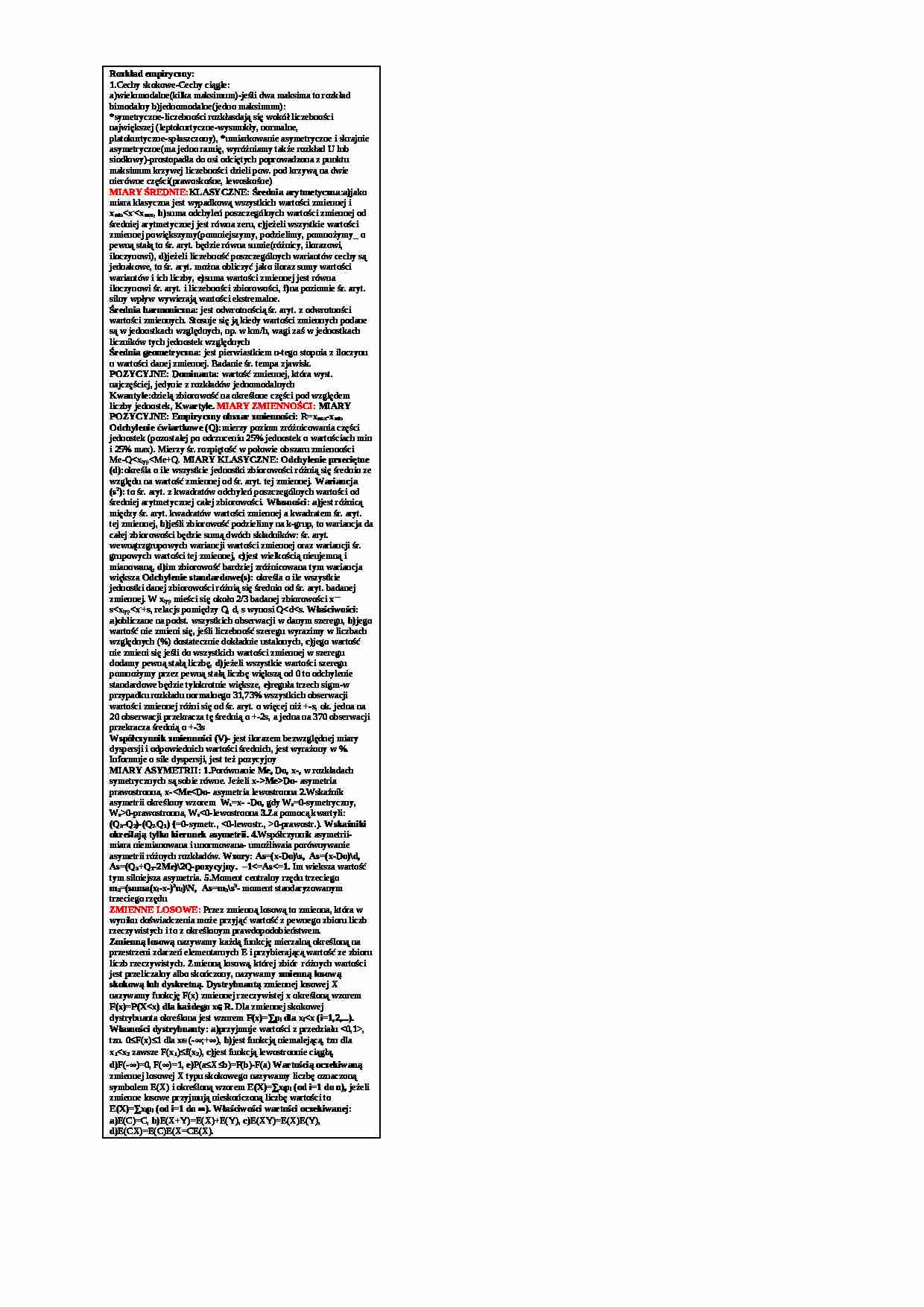 Rozkład empiryczny- opracowanie - strona 1