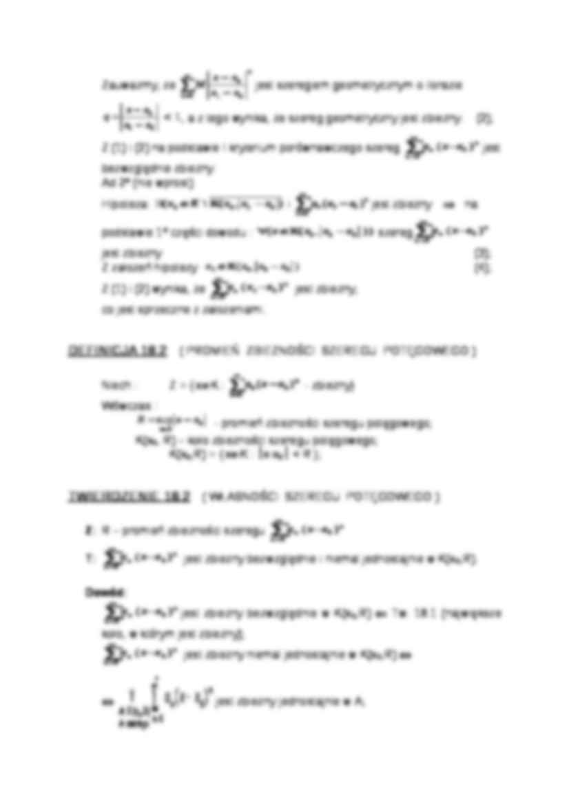 Szeregi potęgowe- wykład 18 - strona 2