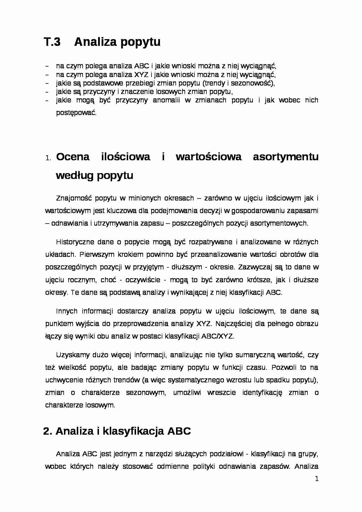Analiza popytu- opracowanie - strona 1