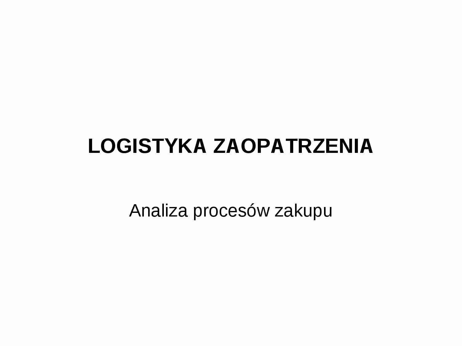 Logistyka zaopatrzenia- wykład 1 - strona 1