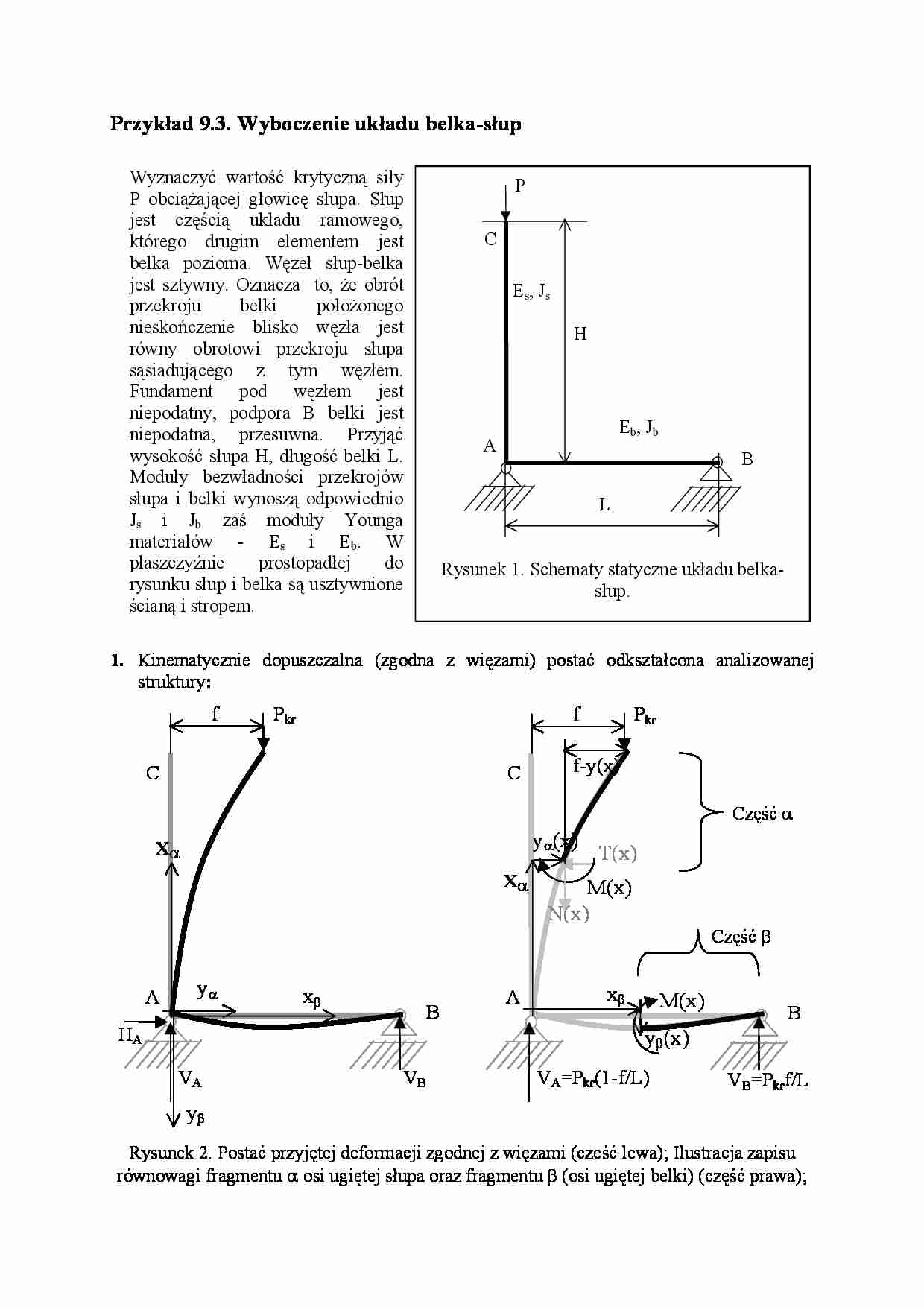 Wyboczenie układu belka-słup - strona 1